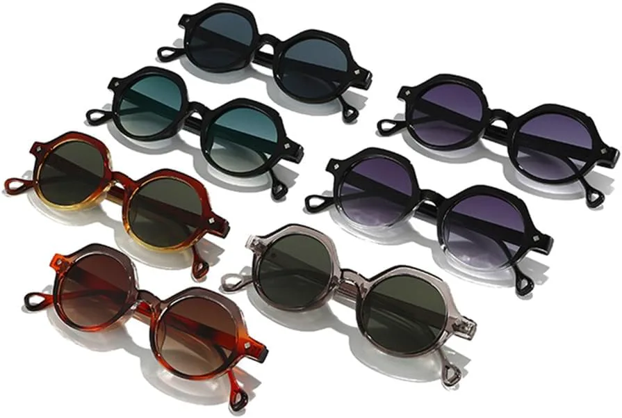 

Круглые солнцезащитные очки в стиле панк с металлическим блеском и градиентной защитой от УФ-излучения UV400 для женщин и мужчин UYPTK, Amber Tea Gradient