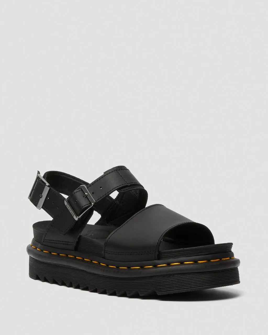 

Dr. Martens Voss Женские сандалии с кожаным ремешком, цвет Black+Black — Hydro Leather