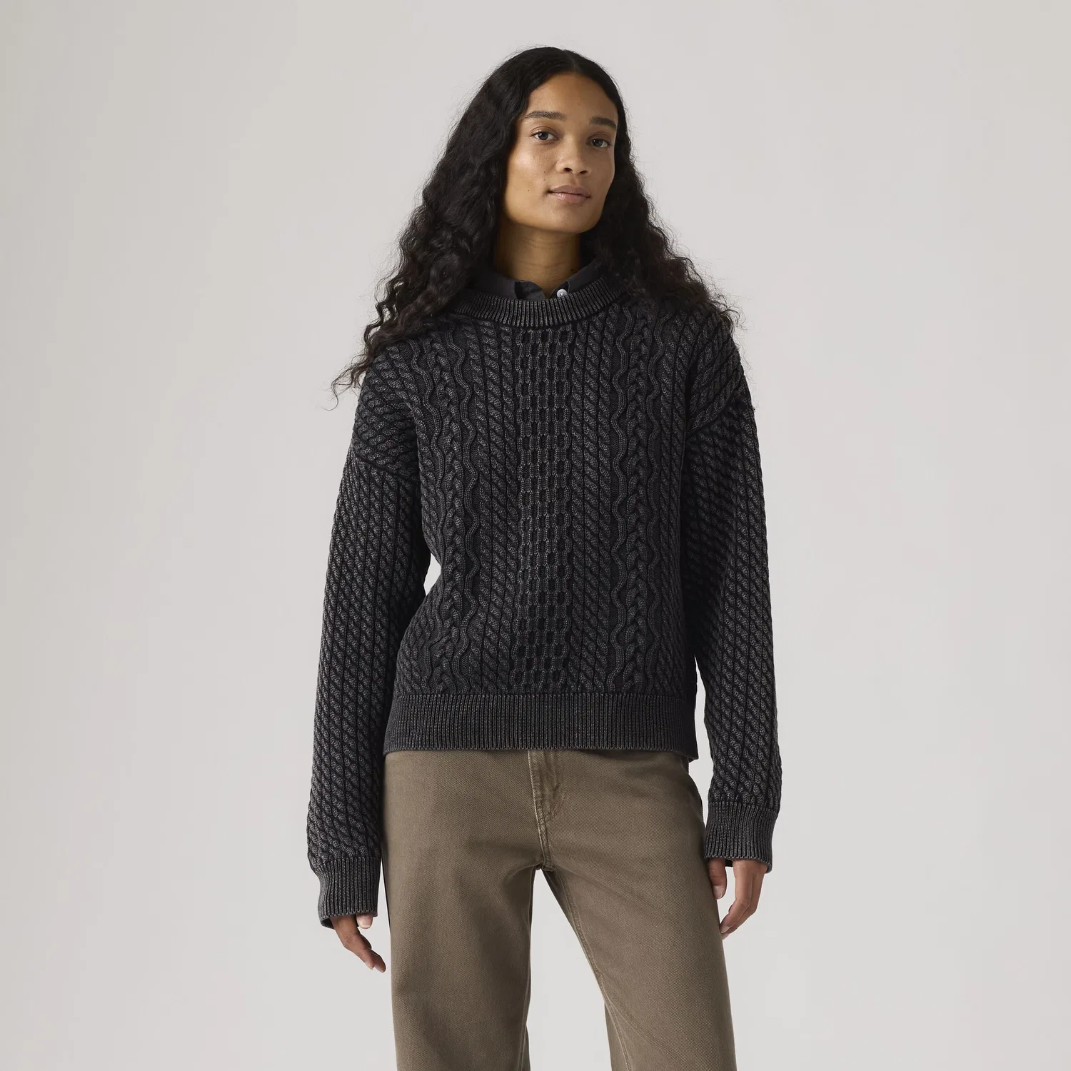 Свитер с круглым вырезом от Лейлы Кейбл Levi's, Black — фото 3