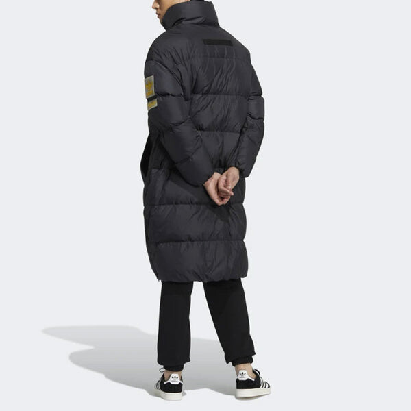 Пуховик adidas originals Hvy Fil Dwn Jkt Long Stay Warm Detachable hooded down Jacket Black, черный — фото 4