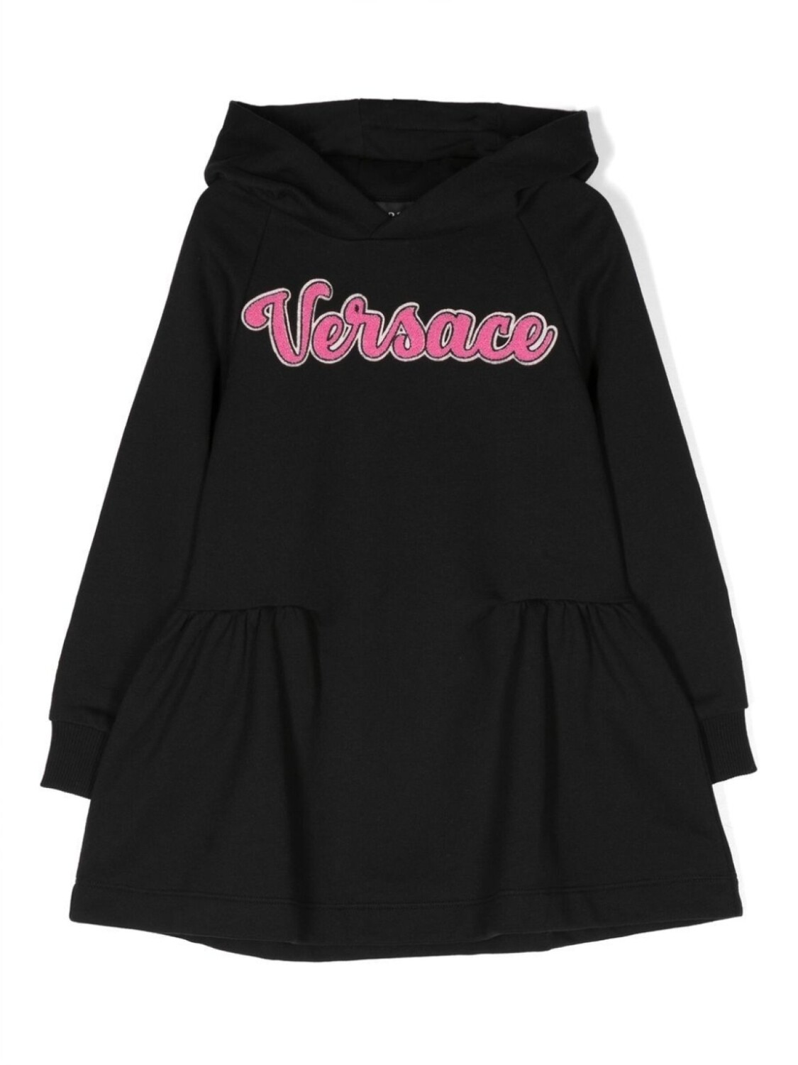 

Versace Kids платье с капюшоном и логотипом, черный