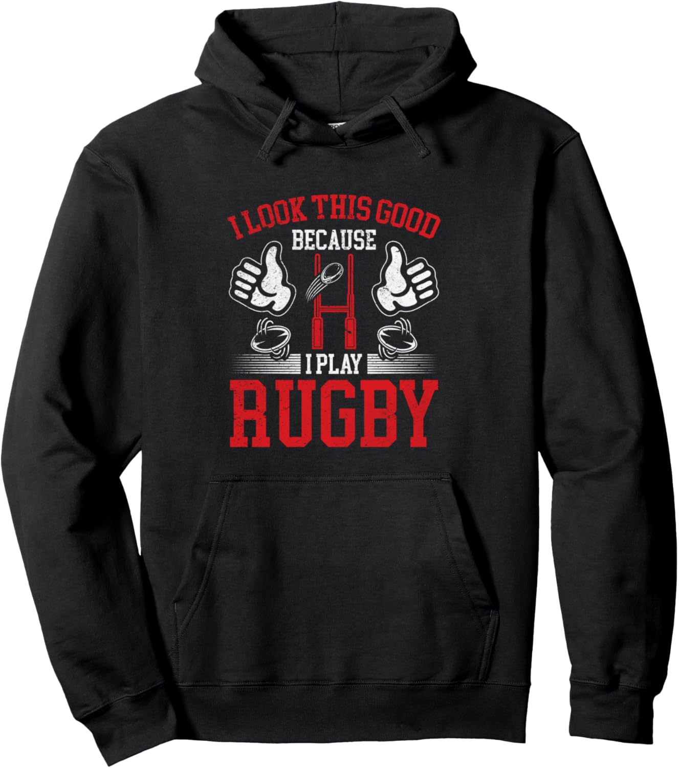 

Регби - я играю в регби, поэтому выгляжу круто вот так. Толстовка Funny Rugby Player Rugby Season, черный
