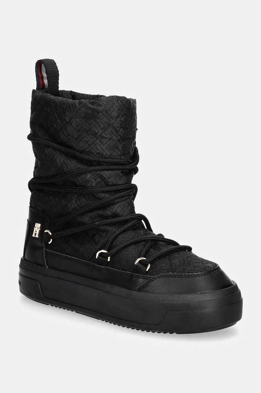 

Зимние ботинки Tommy Hilfiger на шнуровке MONOGRAM SNOWBOOT, черный