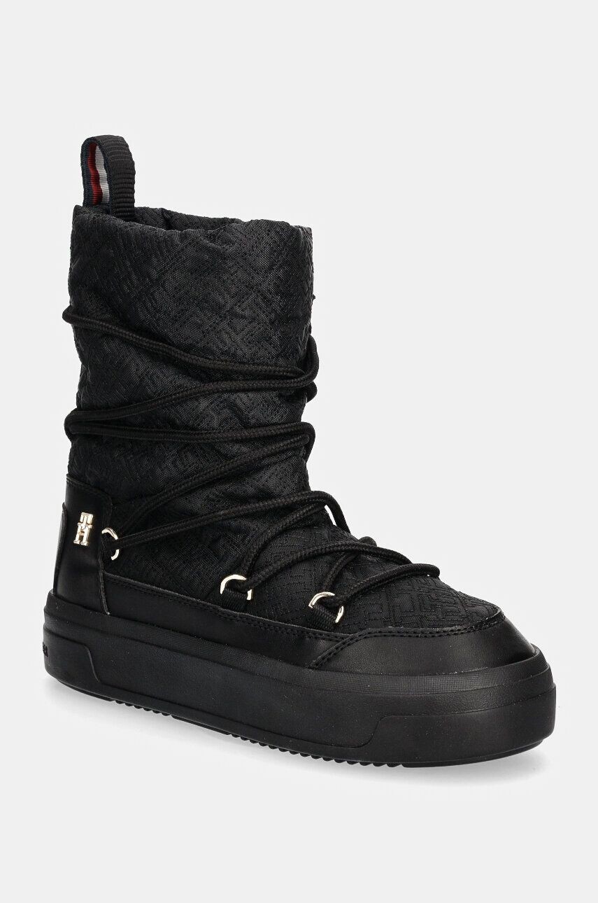 Зимние ботинки Tommy Hilfiger на шнуровке MONOGRAM SNOWBOOT, черный