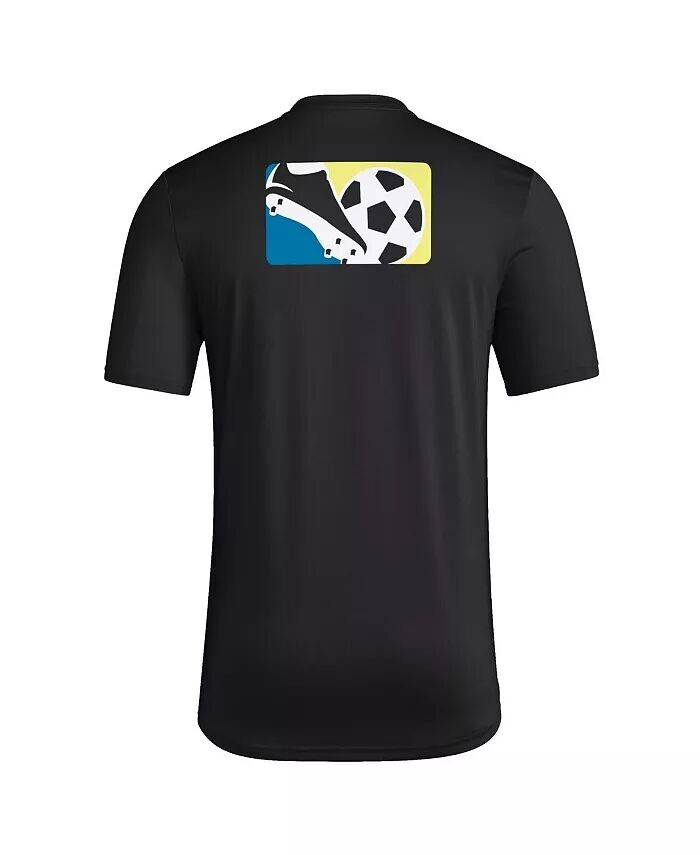 Мужская черная футболка Sporting Kansas City 2024 MLS Jersey Hook Pre-Match adidas — фото 2