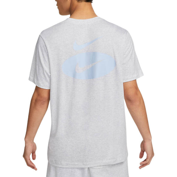 Футболка Men's Nike Solid Color Logo Alphabet Pattern Printing Round Neck Casual Short Sleeve Light Grey T-Shirt, мультиколор — фото 4