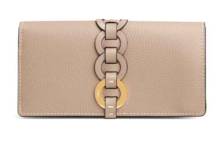 

Chloé Сумка Хлоя Кожаный кошелек с аппликацией Женский серый