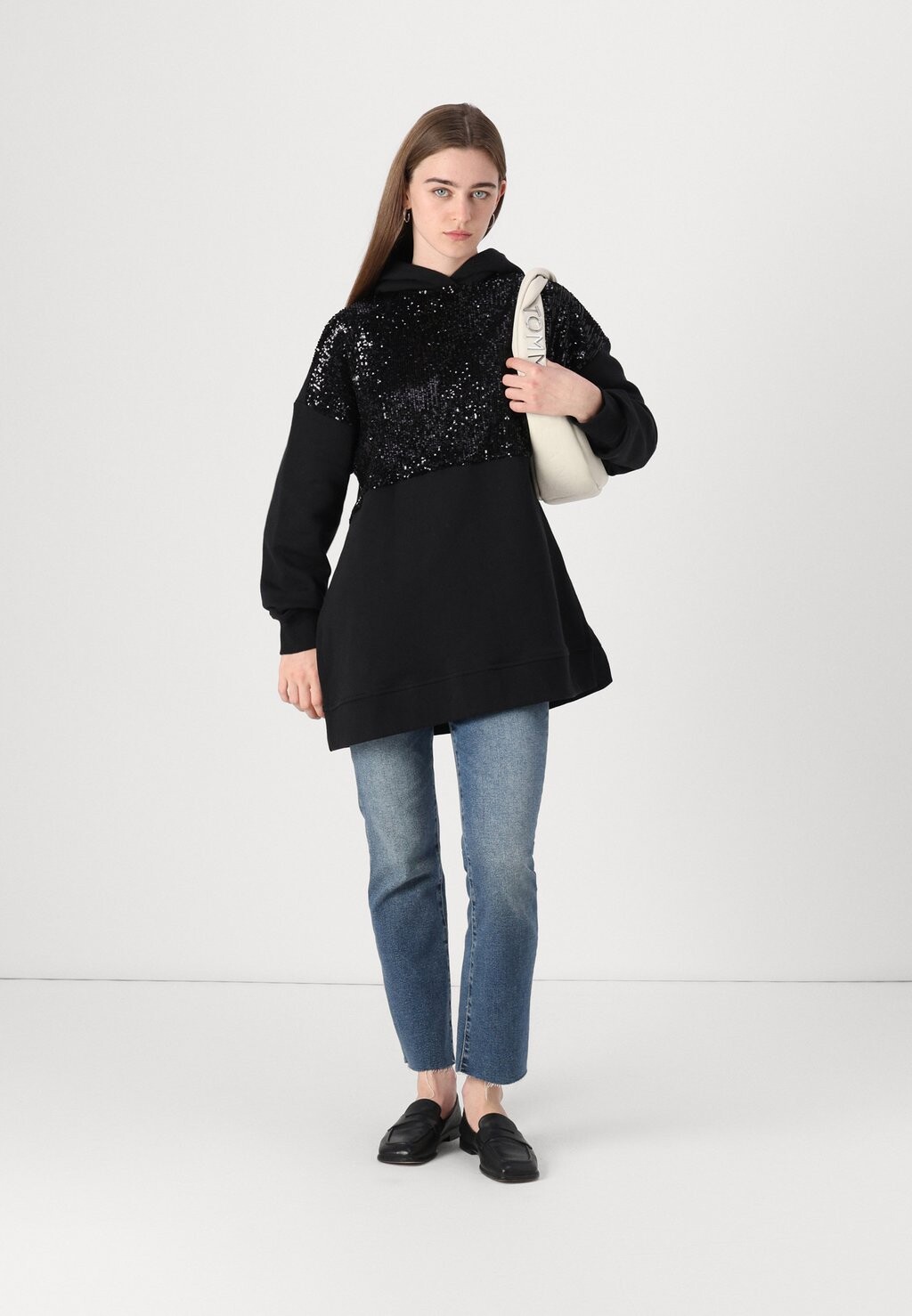 

Толстовка FASHION LONG HOODIE KARL LAGERFELD, черный