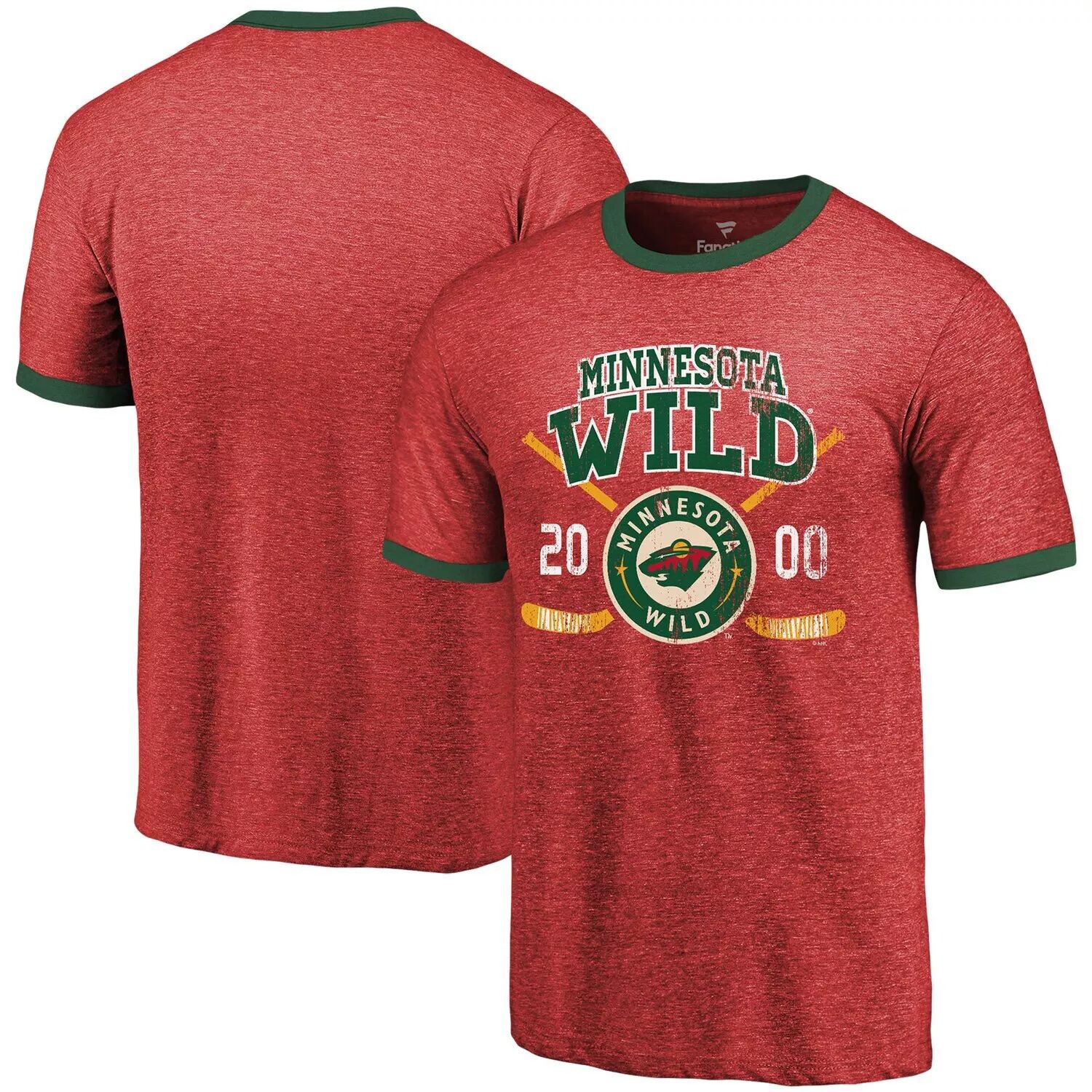 

Мужская красная футболка Majestic Threads Minnesota Wild Buzzer Beater Tri-Blend Ringer Fanatics, Красный, Мужская красная футболка Majestic Threads Minnesota Wild Buzzer Beater Tri-Blend Ringer Fanatics
