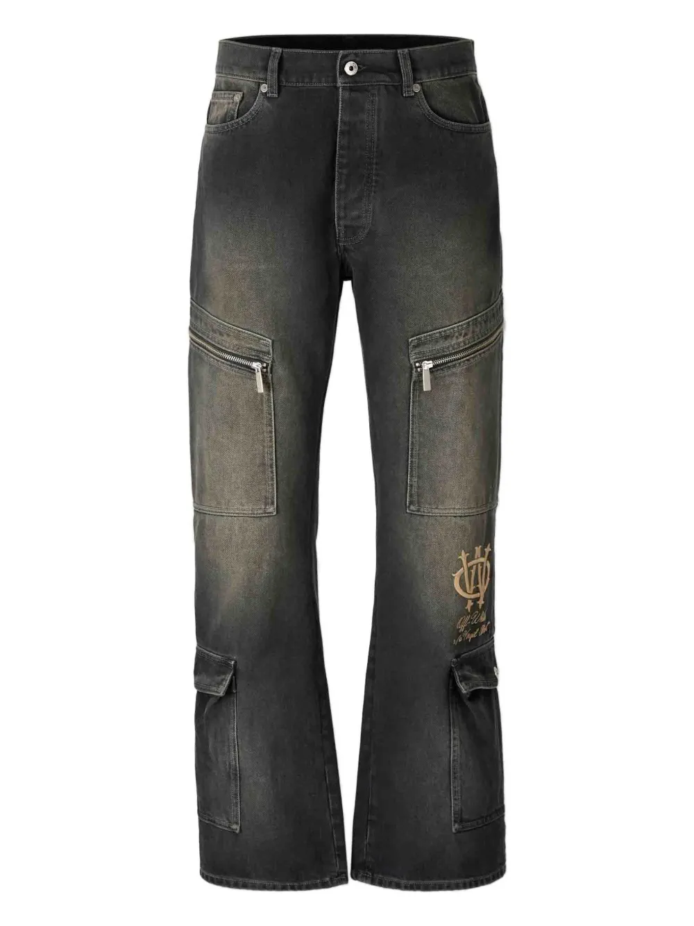 

Джинсы-клеш с карманами Off-White, серый