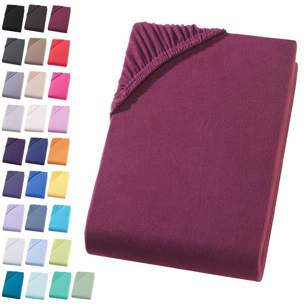 

Простыня из джерси 180-200х220 см + 40см Простыня Bpx Spring Bed Простыня из 100% хлопка, Бордо Visaggio