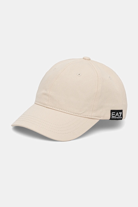 

Хлопковая кепка с козырьком Ea7 Emporio Armani, бежевый