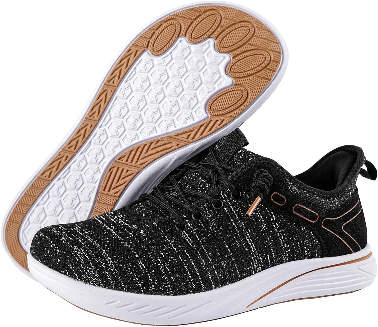 

Мужские слипоны, нескользящие с широким носком, дышащая сетка, мужские кроссовки для прогулок и бега Pairduck, коричневый