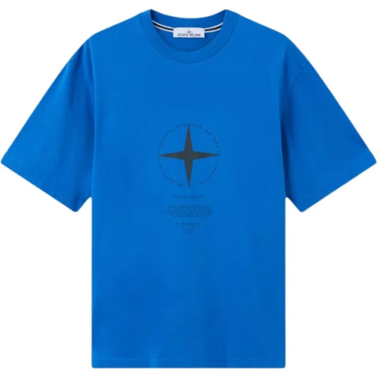 Футболка с принтом STONE ISLAND Bright Blue