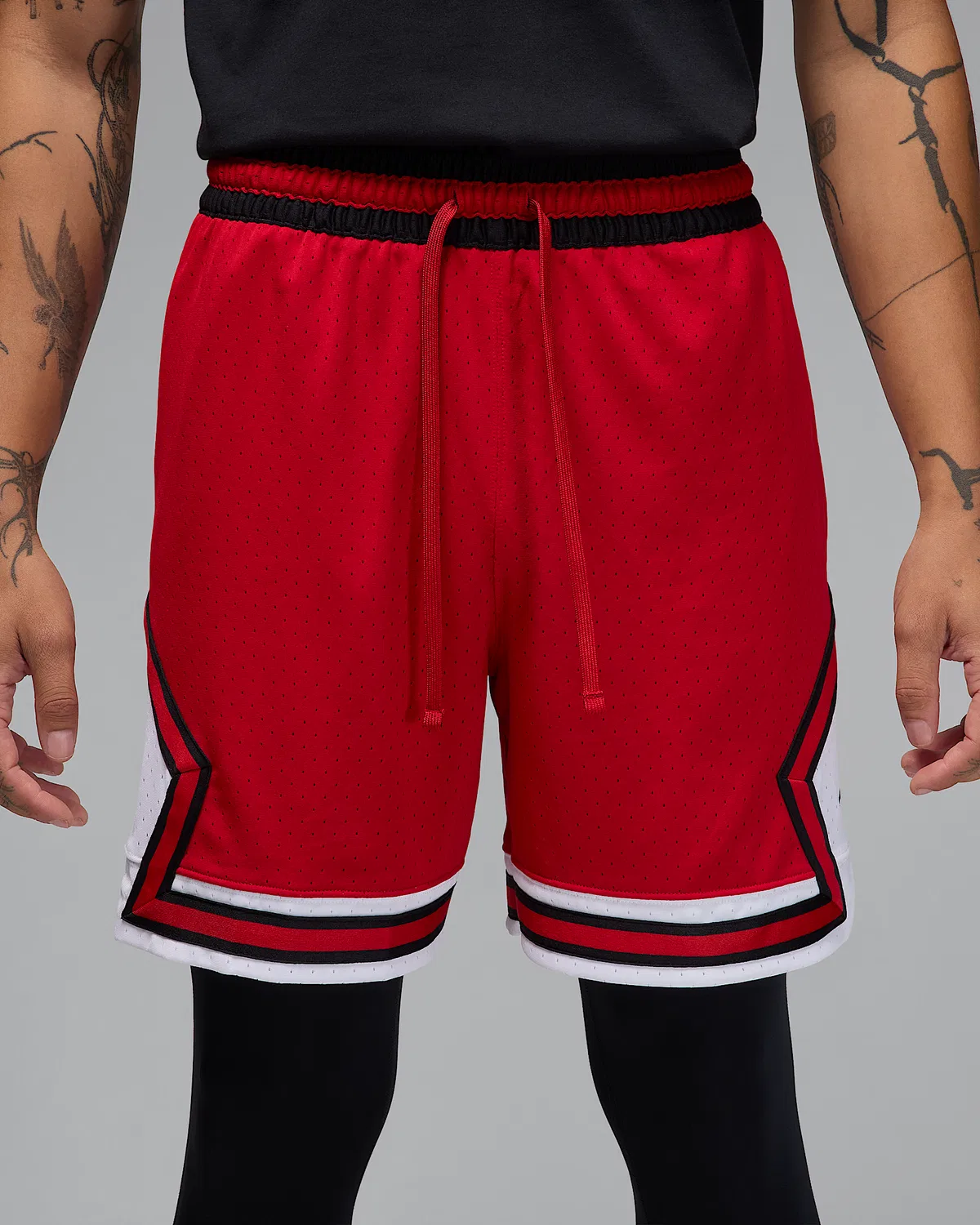 Мужские шорты Jordan Sport Dri-FIT Mesh Diamond, Gym Red/White/Black — фото 2