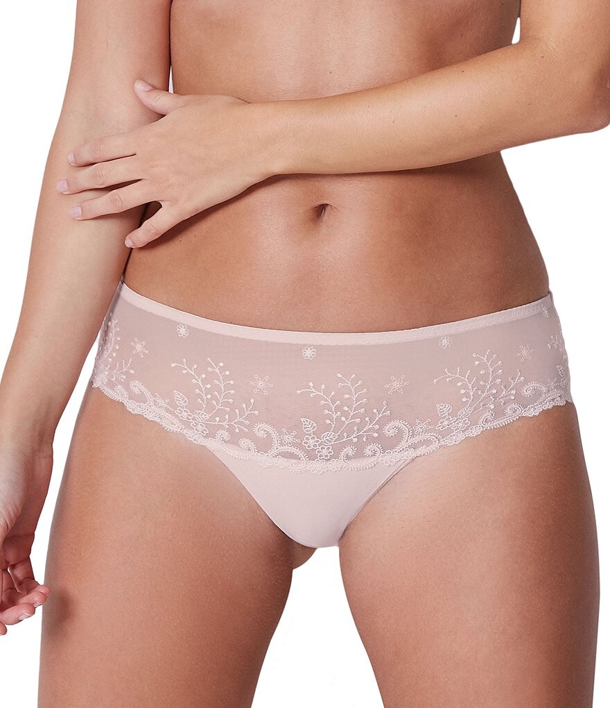 

Трусики бикини Simone Perele Delice с цветочной вышивкой, розовый