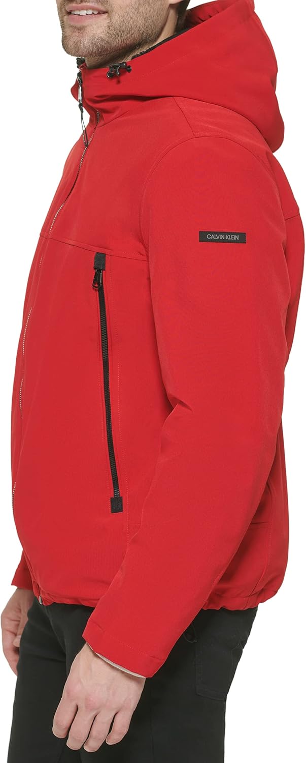 Мужские зимние пальто Calvin Klein - куртка с капюшоном и подкладкой из шерпы, мягкая оболочка, Sherpa Lined True Red — фото 3