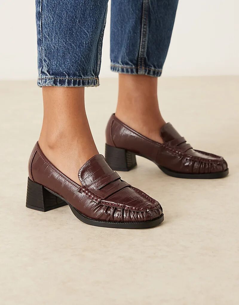 Лоферы Siren на среднем каблуке ASOS DESIGN бордового цвета — фото 2