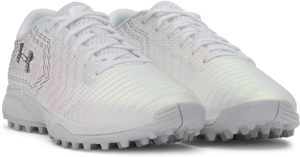 Кроссовки для лакросса Under Armour Blur Pro Turf для взрослых, унисекс, белый/металлик серебристый — фото 2