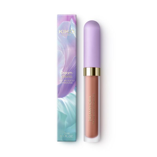 Тонированный мусс для губ с матовым финишем 01 nude kiss, 3 мл Kiko Milano Dreamphoria tint me softly lip mousse, цвет 01 nude kiss — фото 4