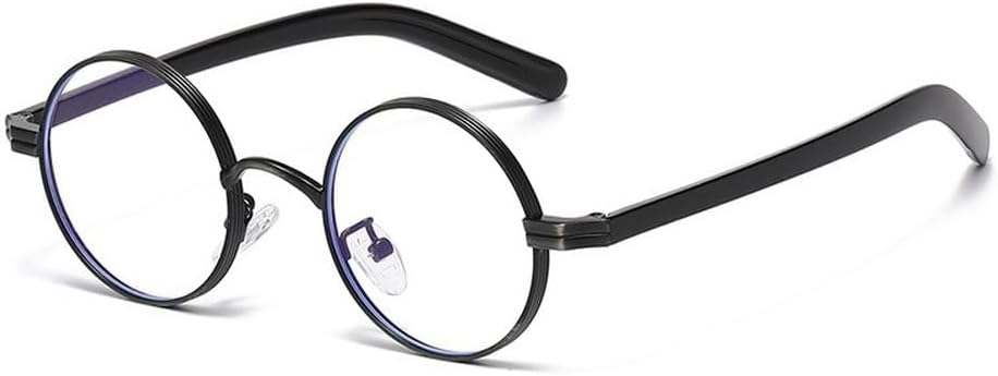 

Ретро маленькие круглые металлические панк-солнцезащитные очки для женщин, модные прозрачные линзы, трендовая оправа, защита от УФ-излучения UV400 для мужчин SKFGNX, Black Clear