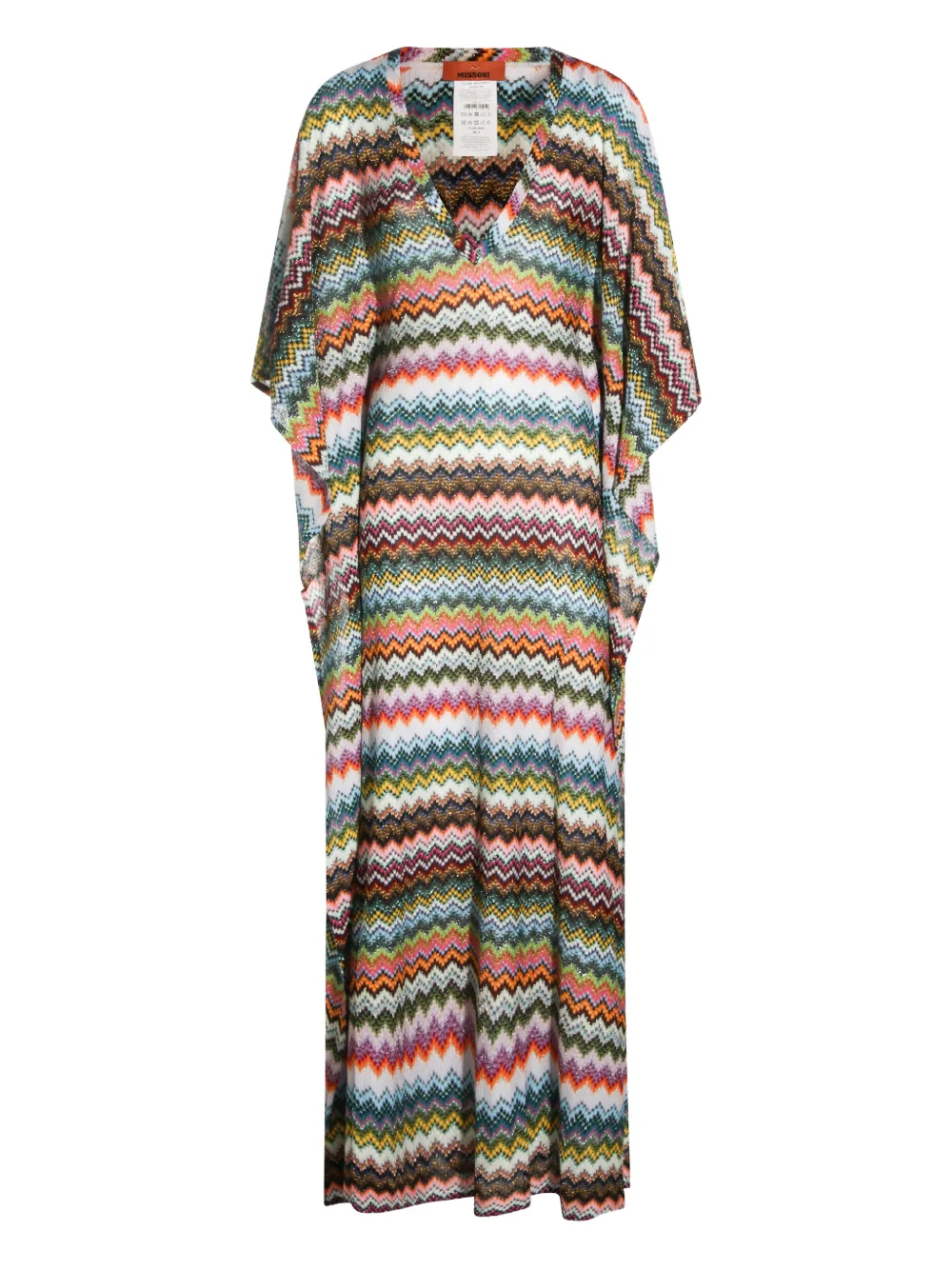 

Макси-платье с V-образным вырезом и зигзагообразным узором Missoni, белый
