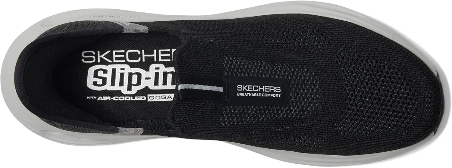 Мужские кроссовки Skechers Max Cushioning Glide Step Euclid с легким надеванием, черный/серый — фото 2