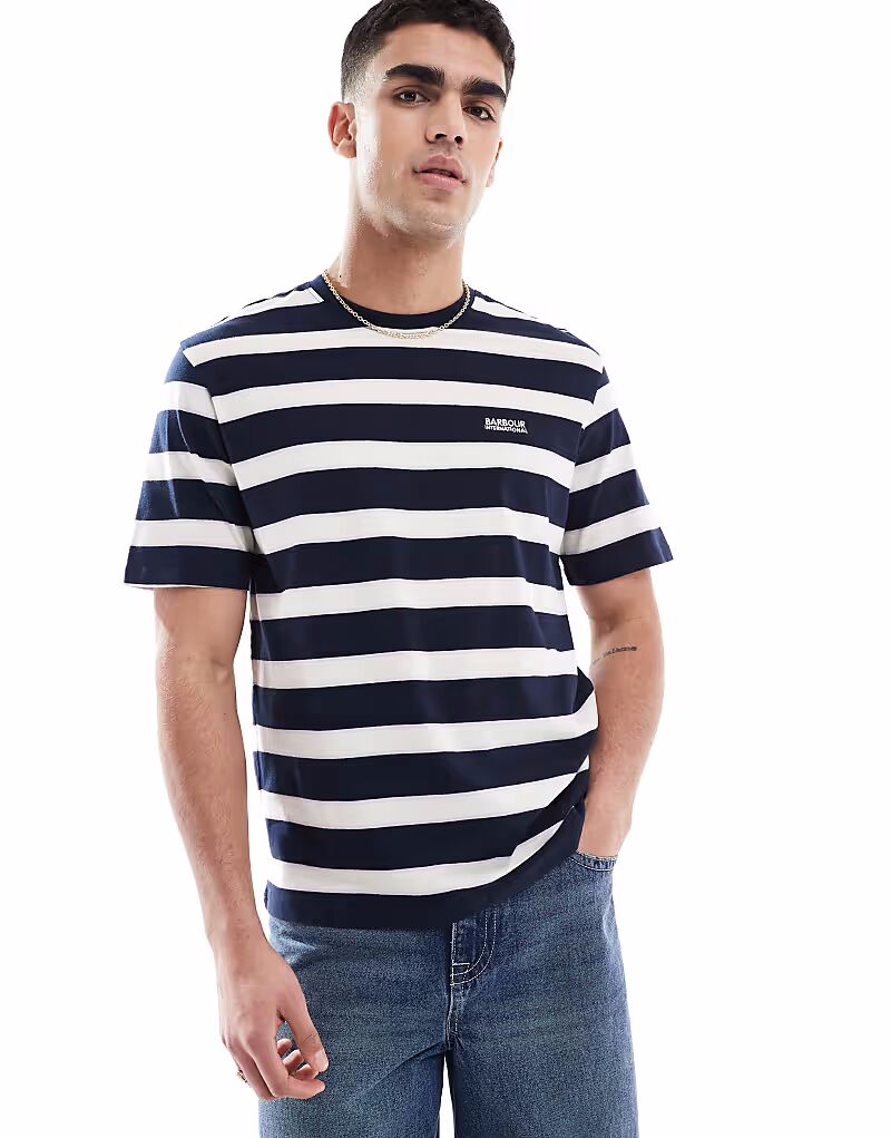 

Футболка Barbour International Luca в полоску темно-синего цвета