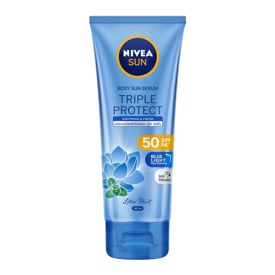 

Nivea Солнцезащитная сыворотка для тела Triple Protect Soothing Fresh SPF50 PA+++ 180 мл, ฺBlue