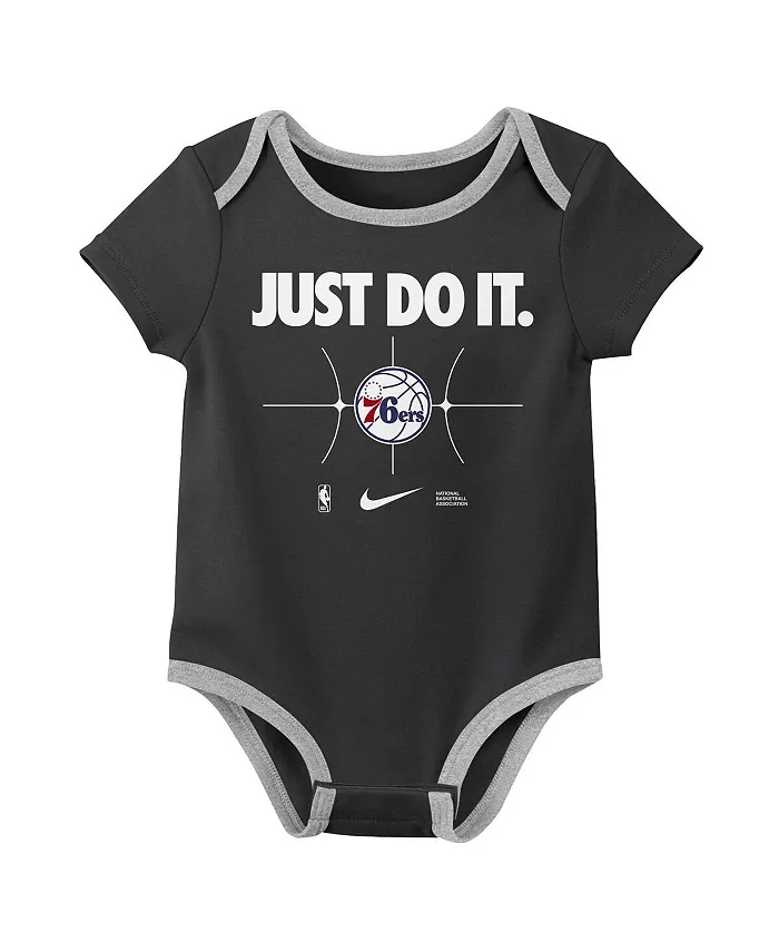 Новорожденный набор из 2 боди Philadelphia 76ers Just Do It (королевский синий/черный) Nike — фото 3