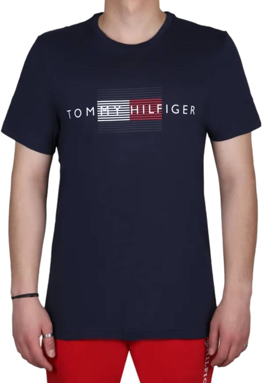 

Мужская рубашка Tommy Hilfiger с коротким рукавом и круглым вырезом, Dark Navy
