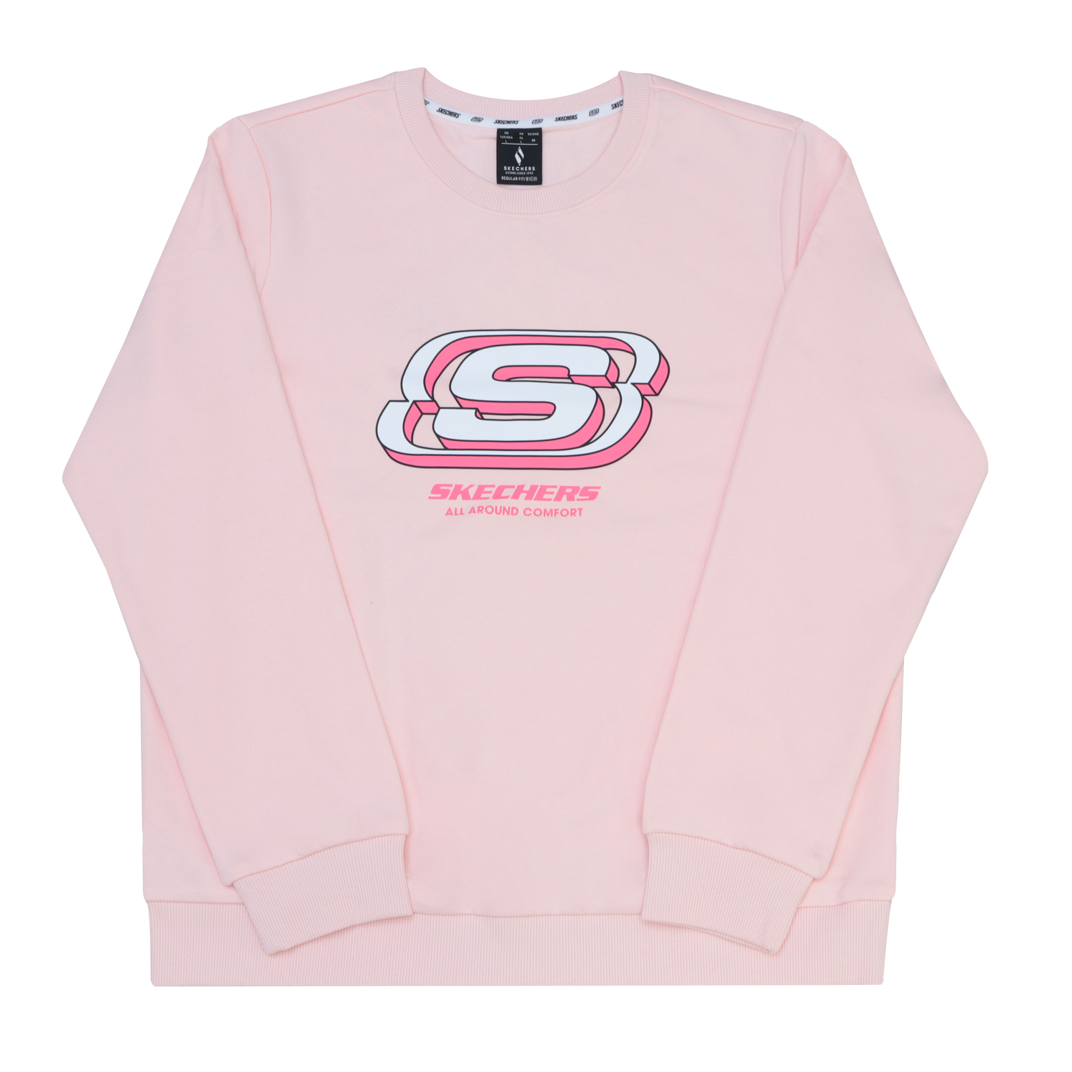 

Skechers Свитшот-пуловер унисекс светло-розовый