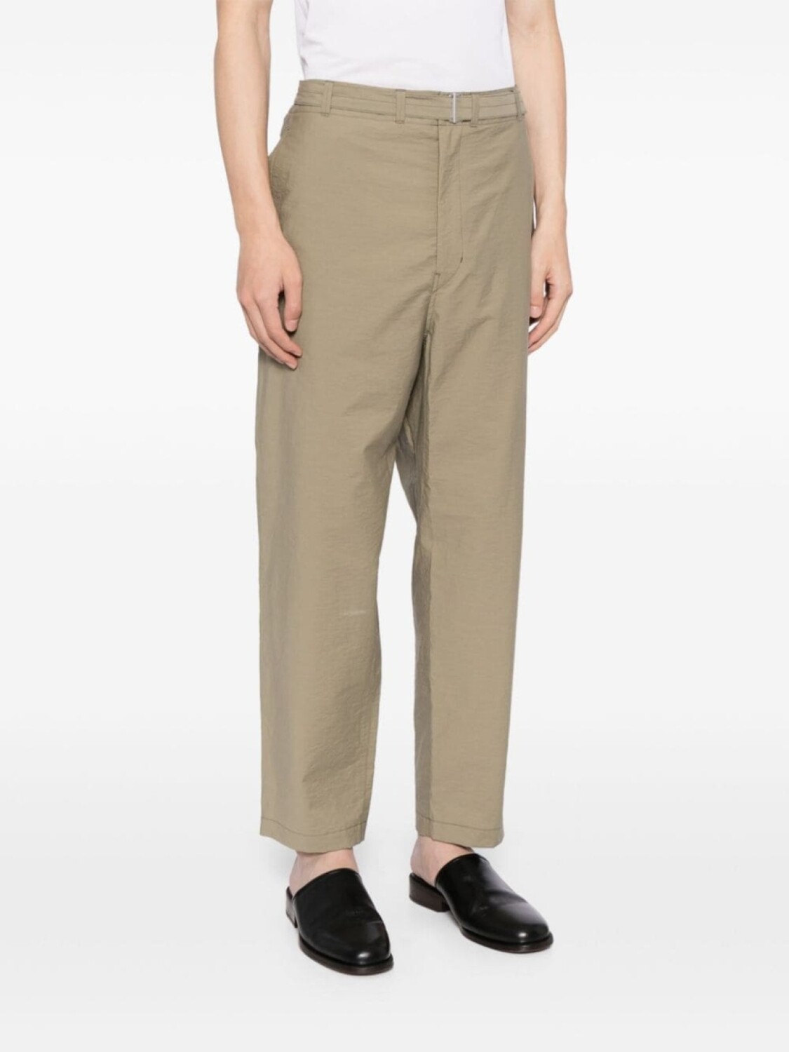 

LEMAIRE зауженные брюки с поясом, нейтральный цвет