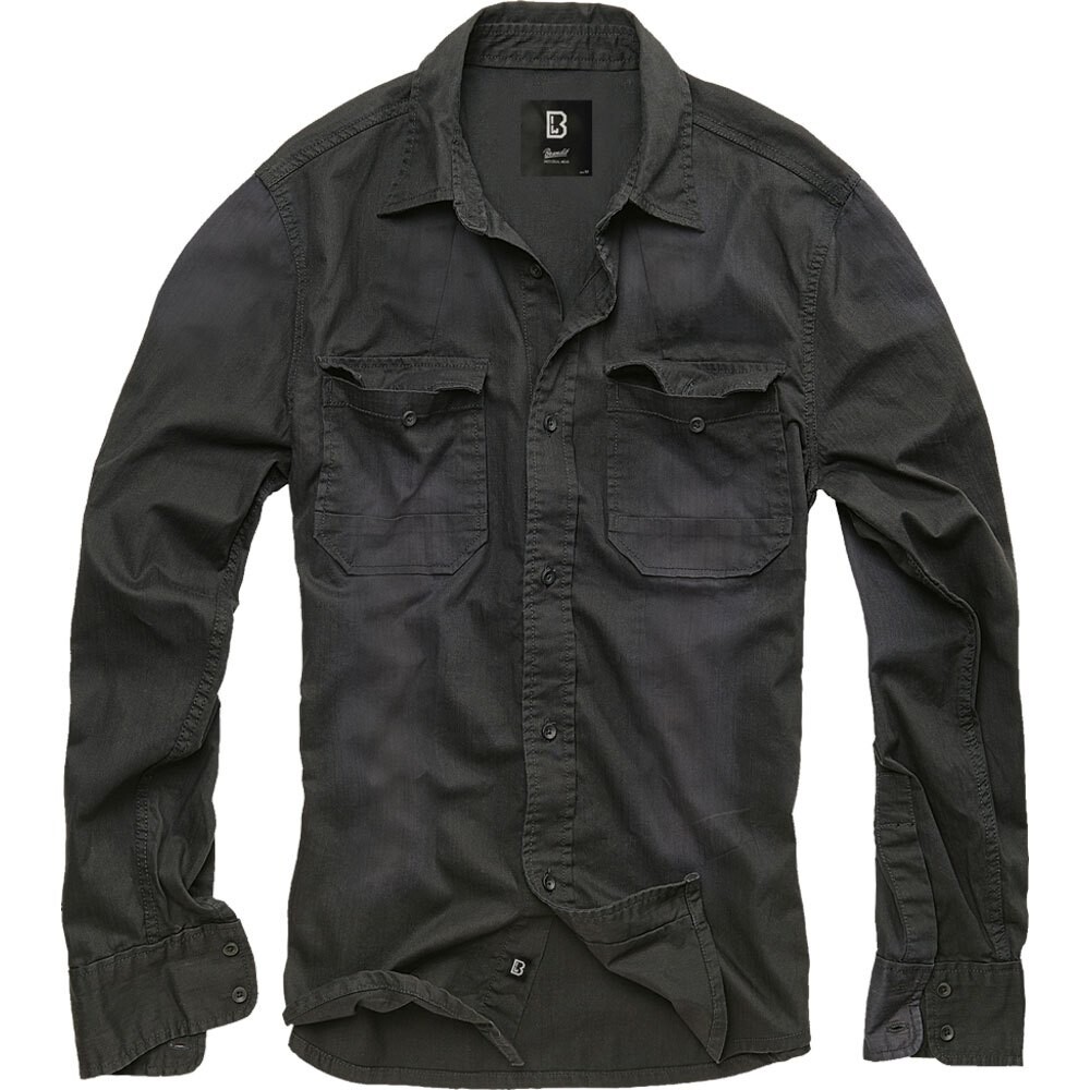 

Рубашка с длинным рукавом Brandit Hardee Denim, черный