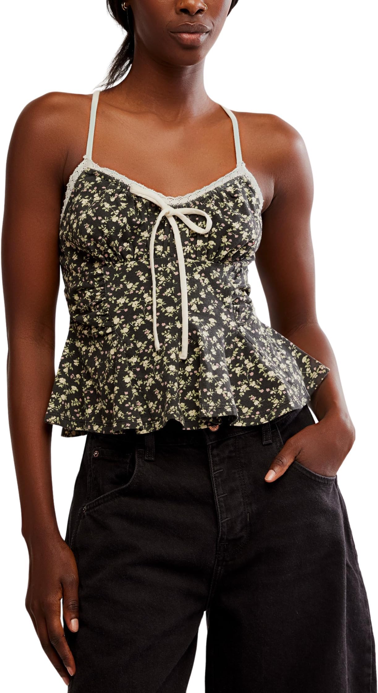 

Топ Free People Sammi Tank, цвет Washed Black Combo