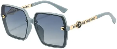 

Женские поляризованные солнцезащитные очки большого размера 2026 года, солнцезащитные очки с градиентными линзами и защитой от УФ-излучения UV400 MTZJH, Blue