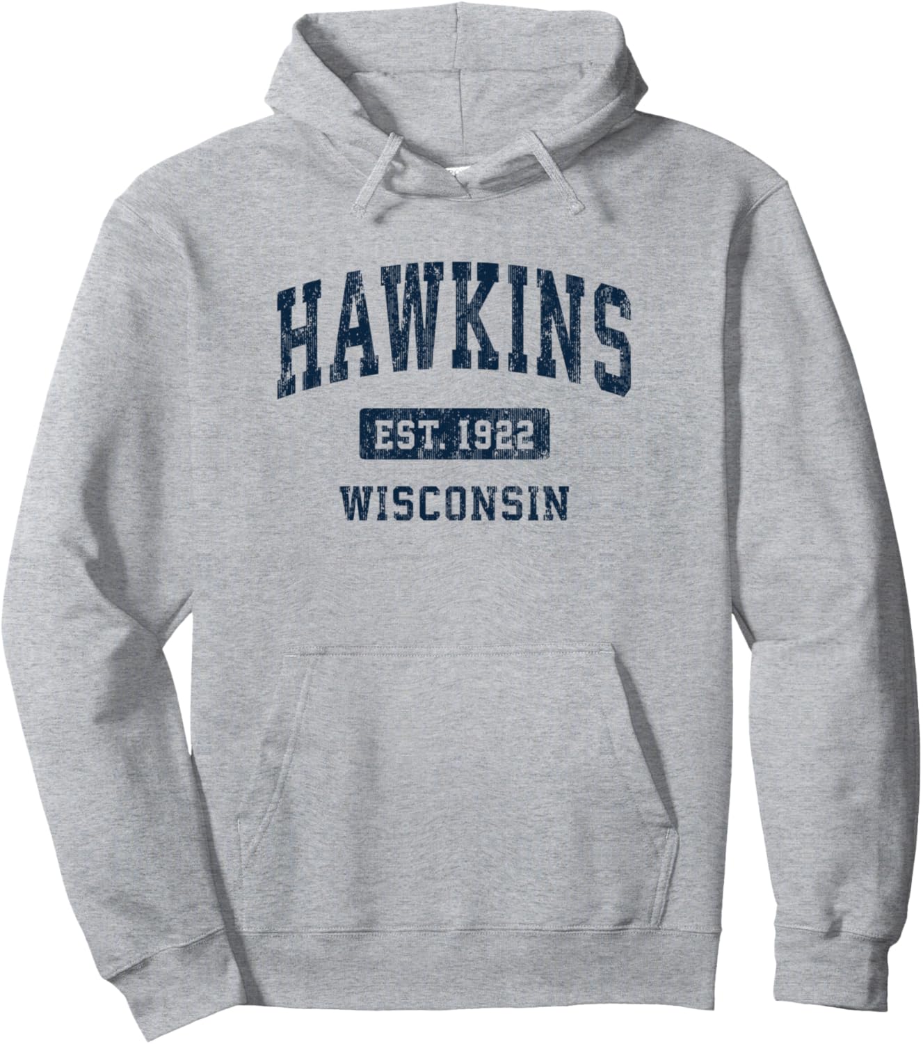 

Худи в винтажном спортивном стиле, Хокинс, Висконсин Hawkins Wi Retro T-Shirts & Tees, серый