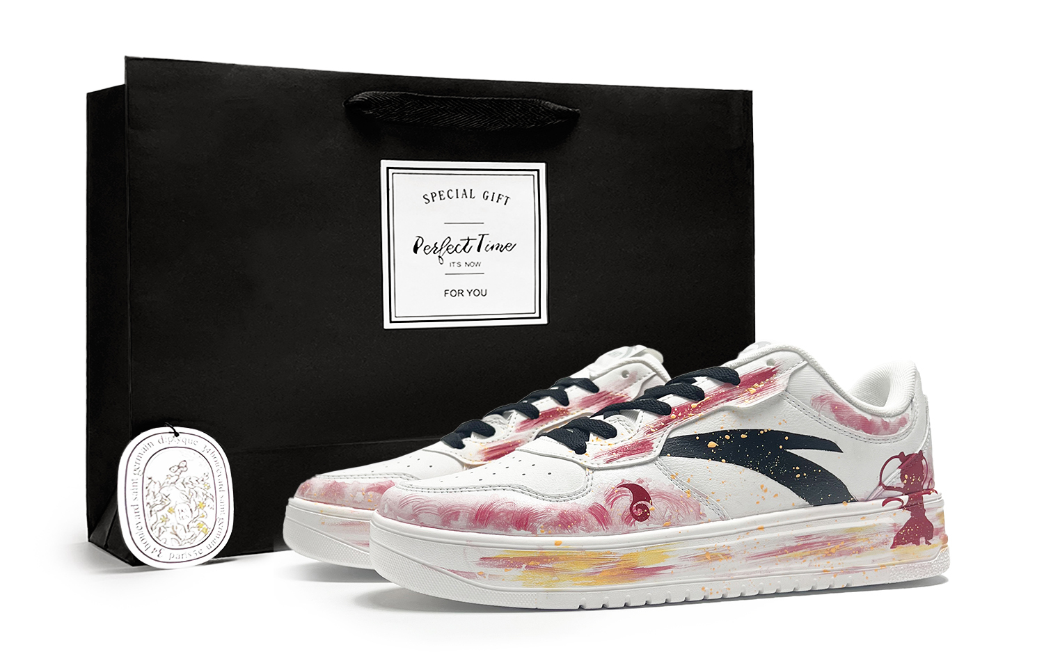 

ANTA Скользостойкие амортизирующие низкие скейтборд кроссовки Men's White Red