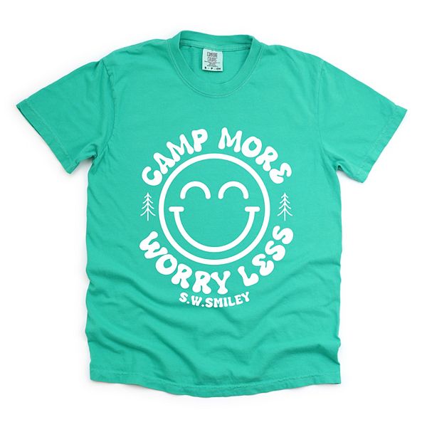 

Футболка SWSmiley camp more worry less smiley face garment dyed Simply Sage Market, Island Green, Зеленый, Футболка SWSmiley camp more worry less smiley face garment dyed Simply Sage Market, Island Green