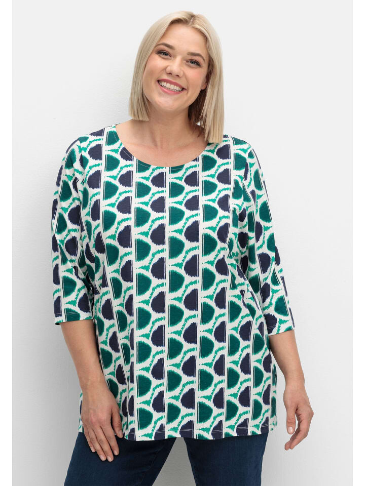 

Футболка sheego 3/4-Arm-Shirt, цвет marine gemustert