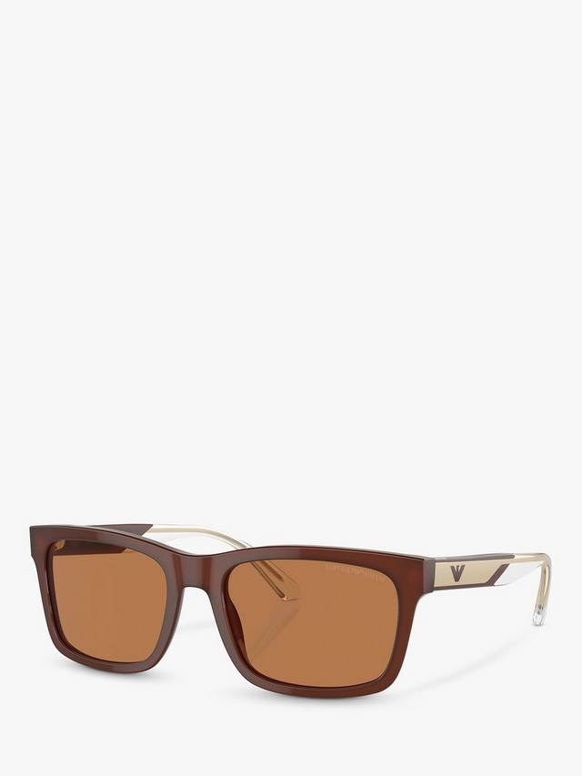 

Мужские прямоугольные солнцезащитные очки EA4224 Emporio Armani, Shiny Opaline/Brown