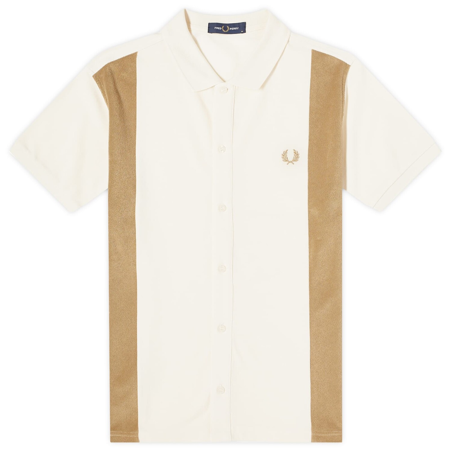 

Поло Fred Perry Block Stripe Button Through Polo, экрю