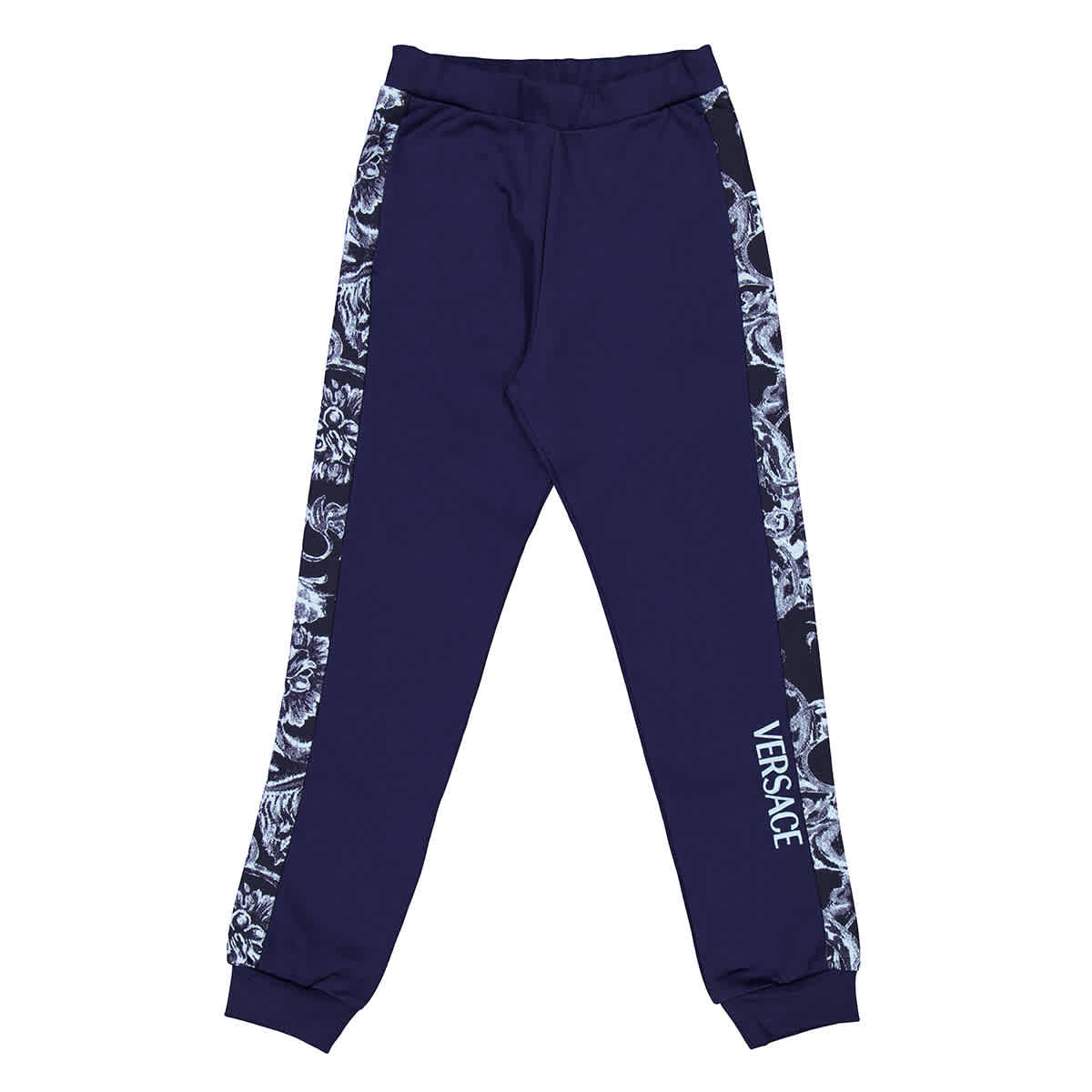 

Versace Kids Брюки с принтом Barocco из джерси Young Versace, синий