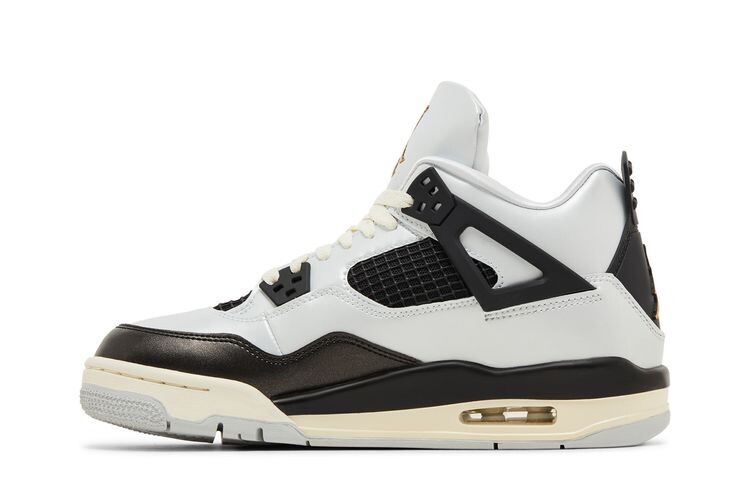 Кроссовки Air Jordan 4 Retro GS Platinum Gold, серый — фото 3