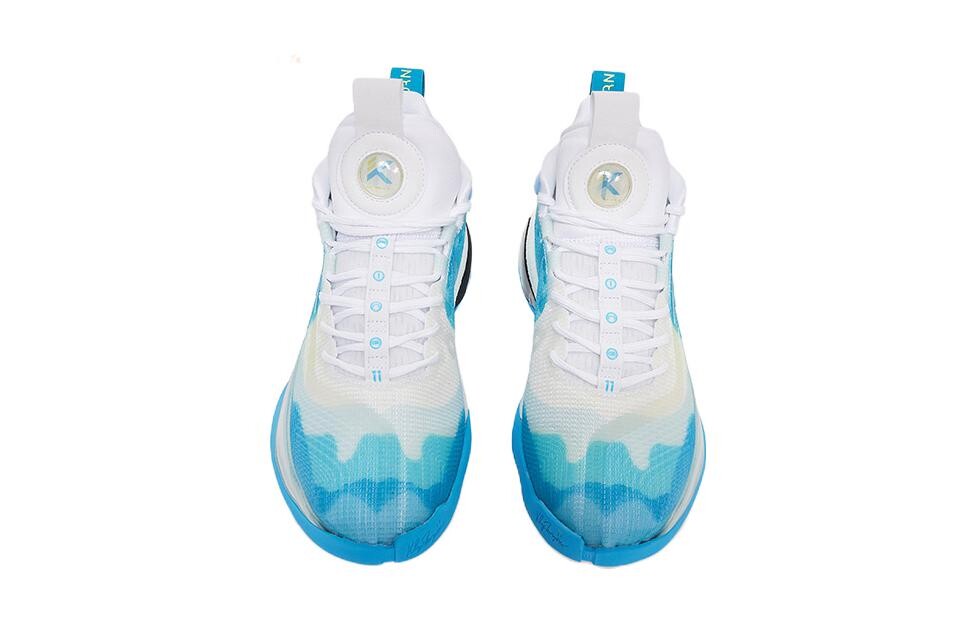 Детские баскетбольные кроссовки GS High-top Anta Белый / Прозрачный Весенний Синий / Эльф Желтый Anta Kids — фото 3