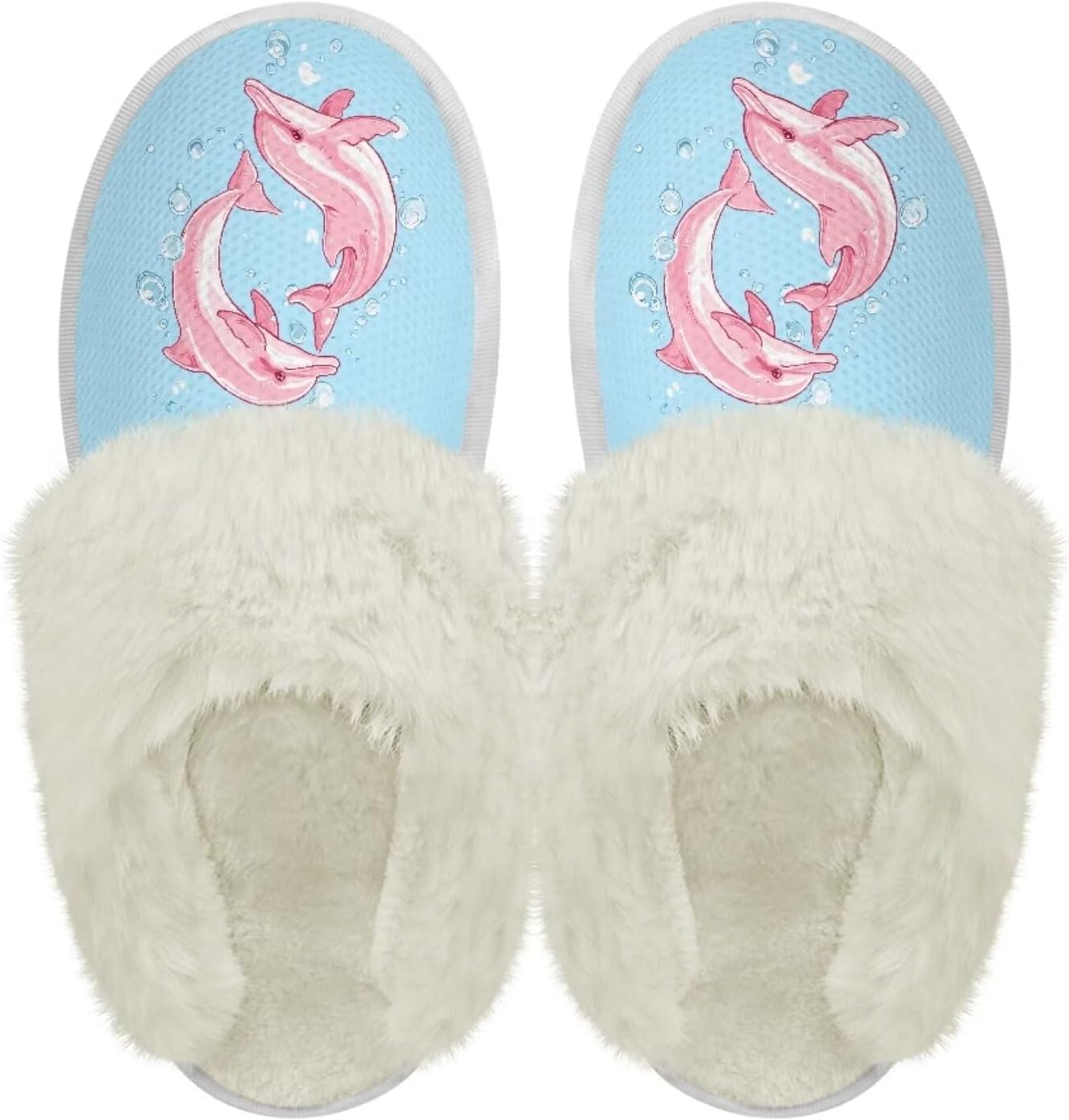 

Тапочки chaqlin Fuzzy Plush с меховой подкладкой для женщин и мужчин, водонепроницаемые сабо с толстой подошвой, домашние тапочки для спальни, повседневные тапочки с противоскользящей подошвой, уютные мягкие фланелевые зимние теплые тапочки, роз...