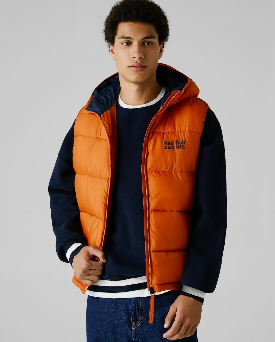 

Мужской стеганый жилет с капюшоном Pepe Jeans, оранжевый