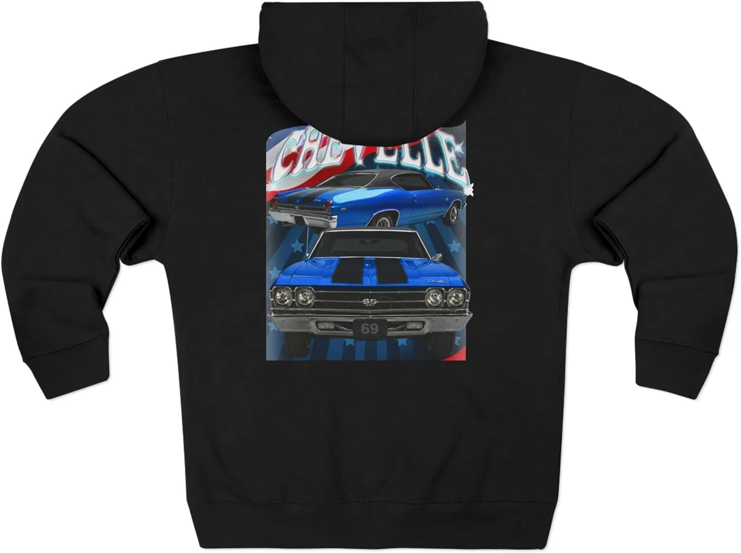 Синяя толстовка Chevelle Heavy Full Zip Hoodie Sweatshirt 1969 года, с черными полосами, подарок