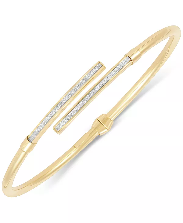 

Браслет-Браслет с блестками и полировкой из 10-каратного золота Italian Gold, gold