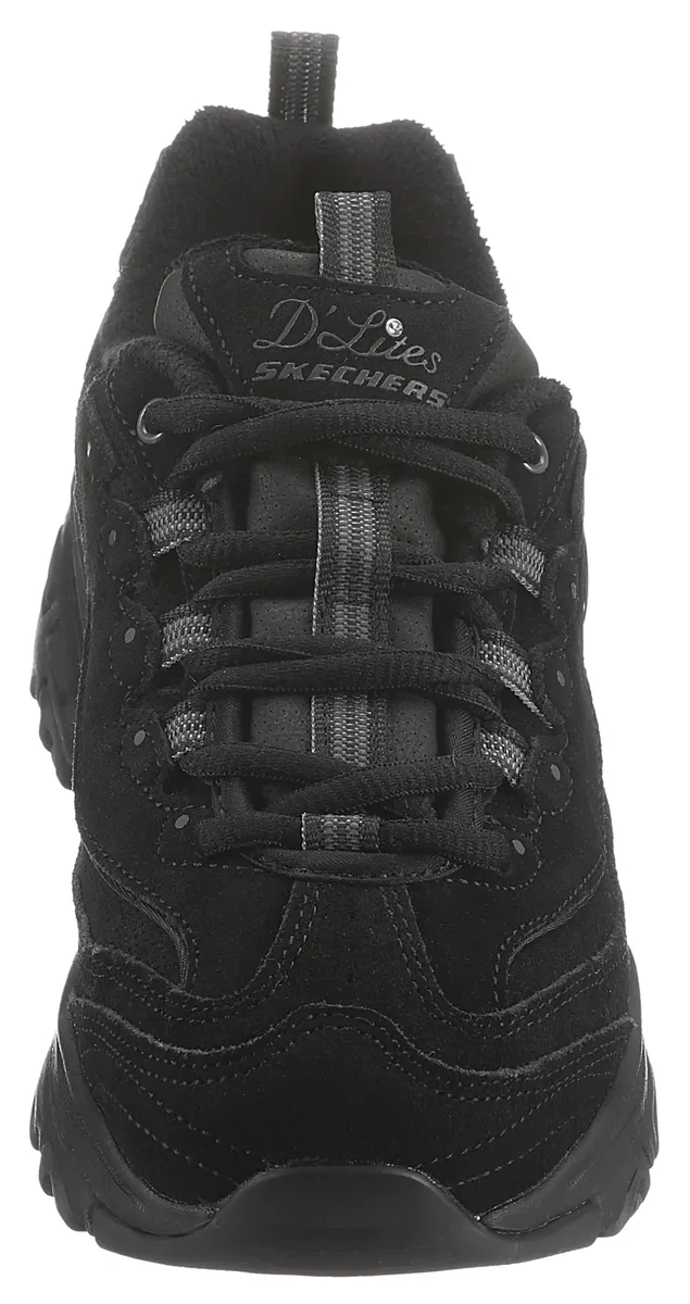 Кроссовки Skechers "D'LITES -", мягкая стелька, повседневная обувь, полуботинки, туфли на шнуровке, черный — фото 4